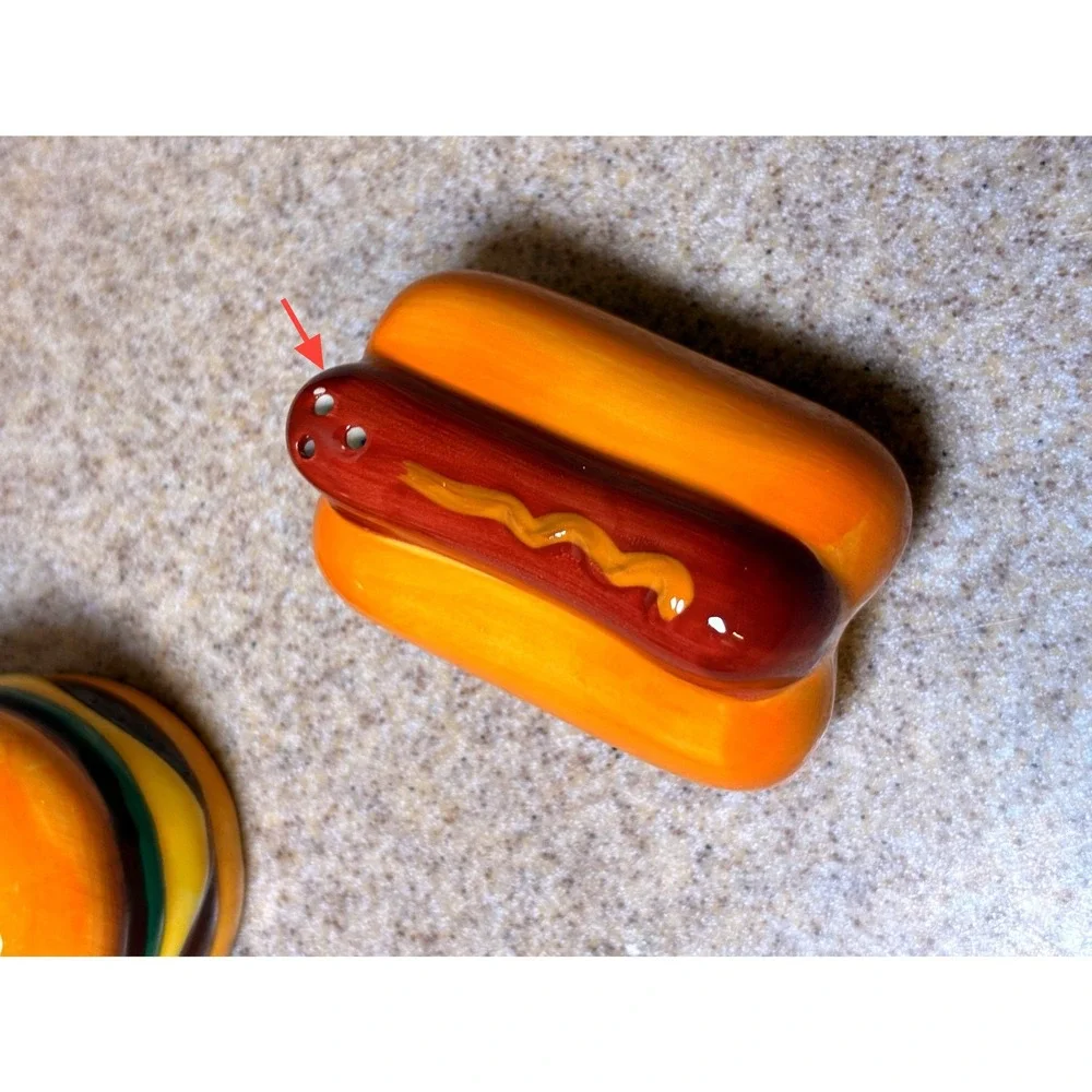 Cheese Burger Hot Dog Salt Pepper Shakers Multicolor Good Novelty BBQ
